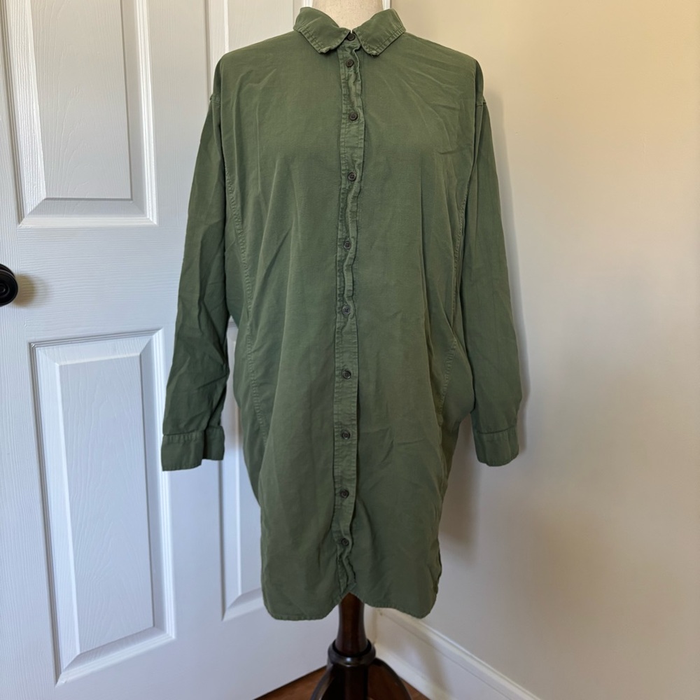 Universal Threads Green Button Down Shirt Dress Xl - image 4